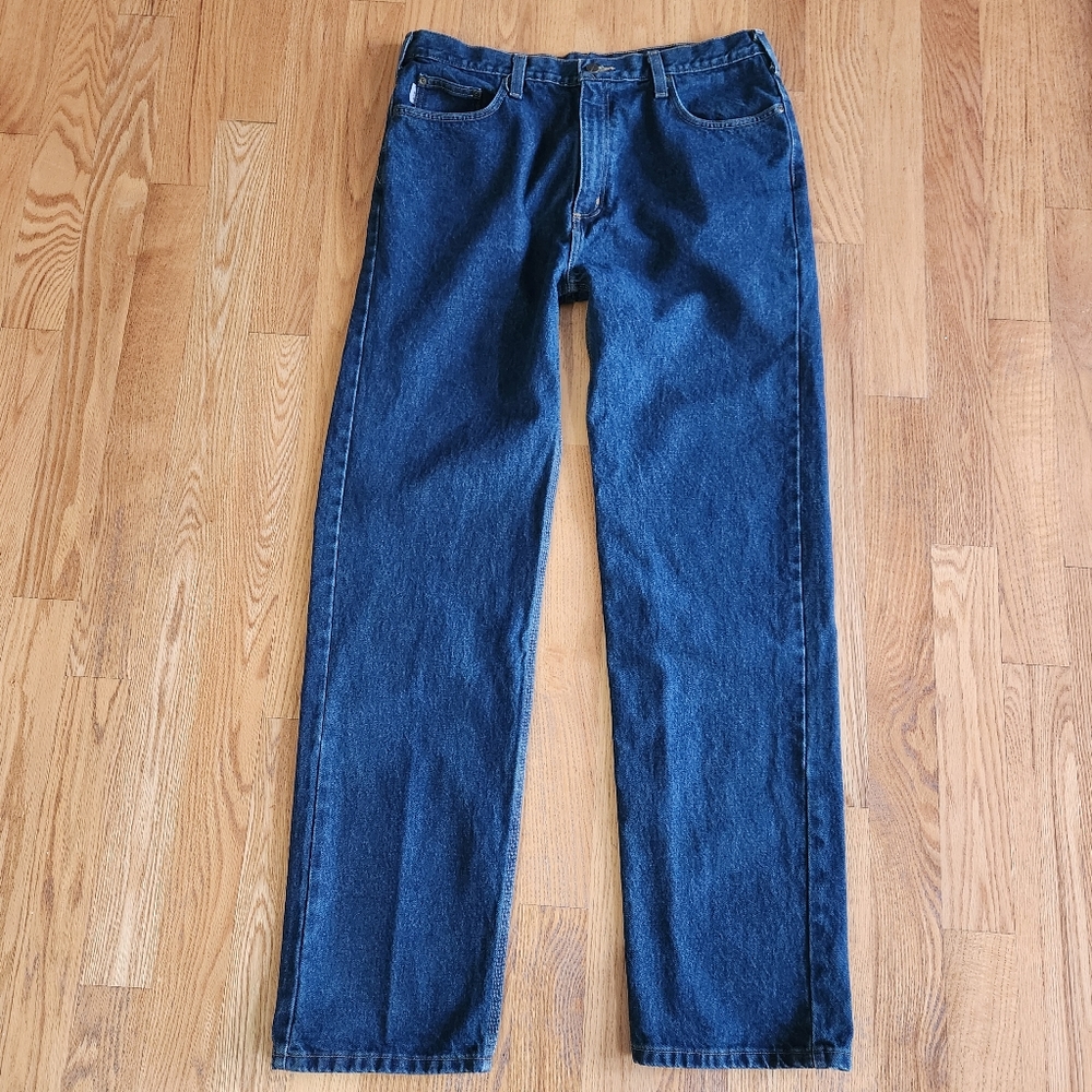 Carhartt Men's 5-Pocket Relaxed Straight Leg Jeans B460 Dark Wash 38 x 36